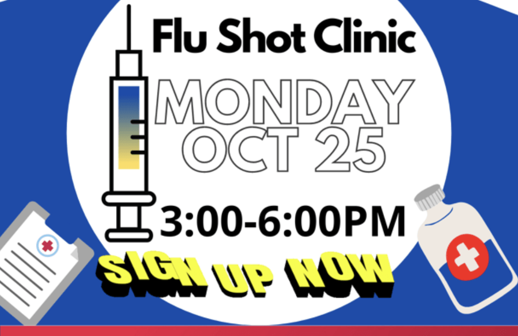 Flu Shots at Hall on Oct 25